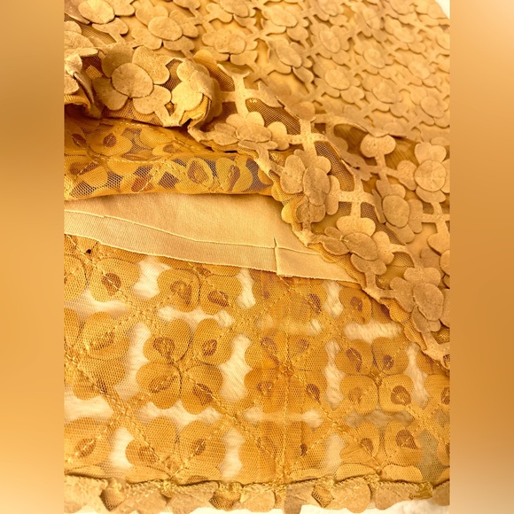 100% Flower Suede Skirt Caramel Made in Italy Size IT 46 US 10 - Picture 6 of 7